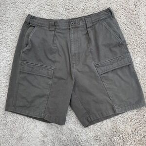 Lord & Taylor Shorts Men's 36 Casual Classics Cargo Relaxed Fit Olive Green‎